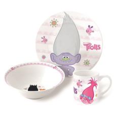 Trolls Ceramic 3 Piece Breakfast Set